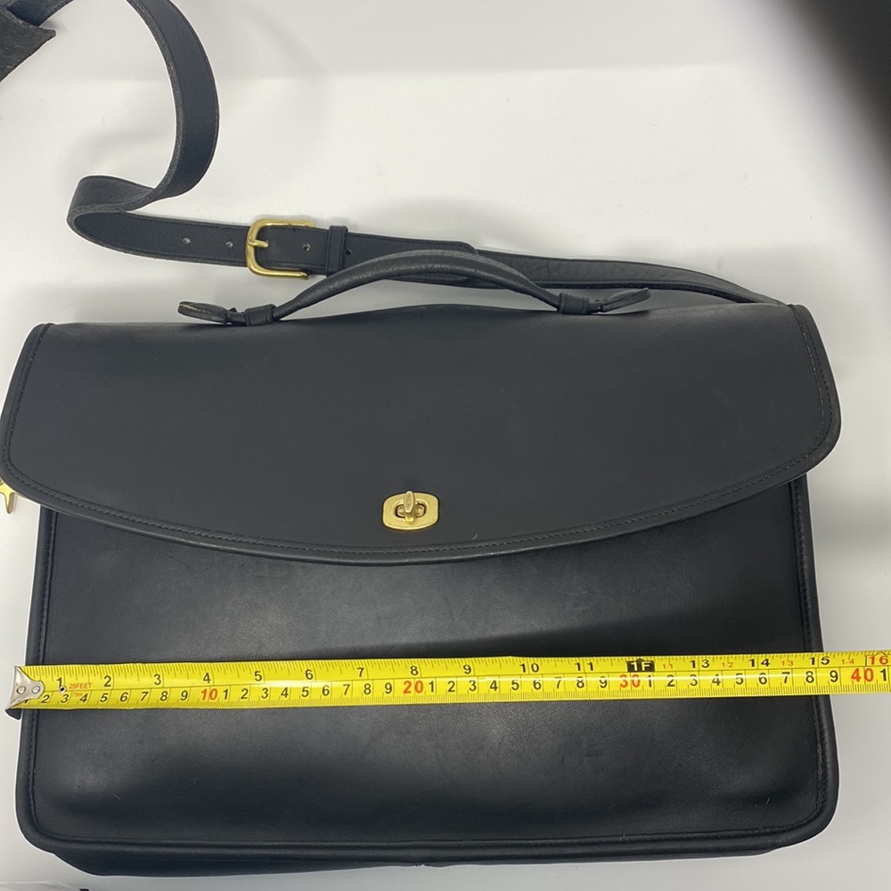 COACH Vintage Black Leather Lexington Briefcase Messenger Bag #5265 - Picture 12 of 14
